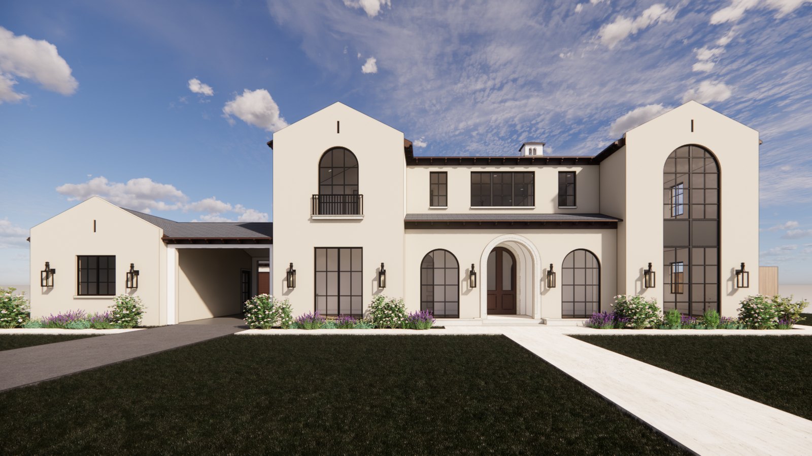 The Marbella, the front elevation at 5426 Northmoor Drive